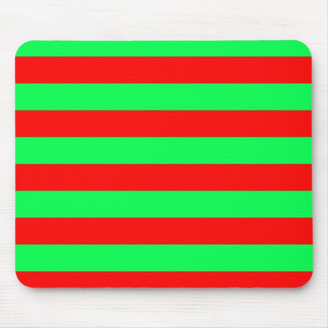 Red Green Stripes Design Mouse Mat (Front)