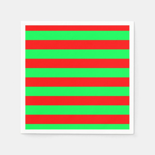 Red Green Stripes Design Napkin (Front)