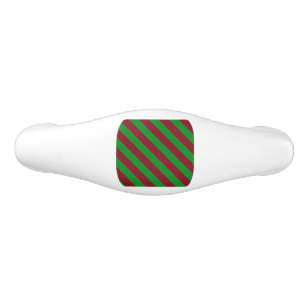 Red & Green Stripes Glitter Ceramic Drawer Pull