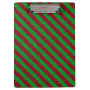 Red & Green Stripes Glitter Clipboard