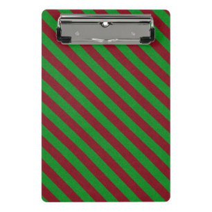 Red & Green Stripes Glitter Mini Clipboard