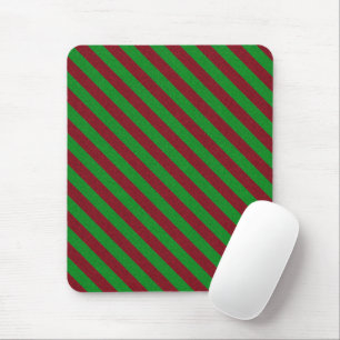 Red & Green Stripes Glitter Mouse Mat