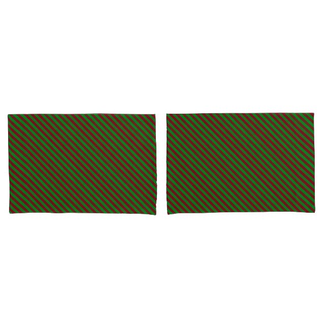 Red & Green Stripes Glitter Pillowcase (Front-Set)
