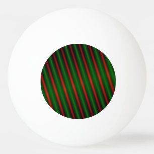 Red & Green Stripes/Lines Pattern Ping Pong Ball
