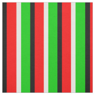 Red Green Stripes Pattern Design Fabric