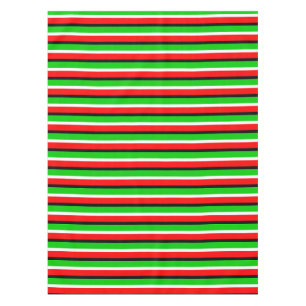 Red Green Stripes Pattern Design Tablecloth