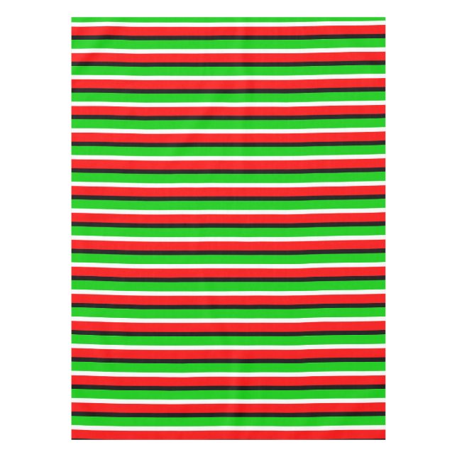 Red Green Stripes Pattern Design  Tablecloth (Front)