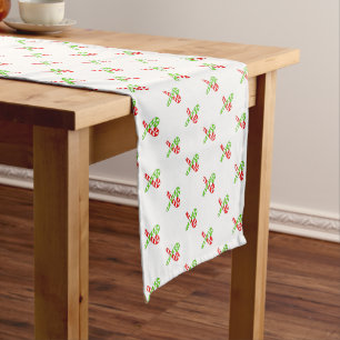 Red-Green sweet XmaS Cool Candy Cane Pattern Medium Table Runner