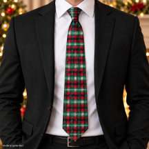 Red Green Tartan Plaid Christmas Snowflakes