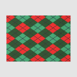 Red green tartan tissue paper