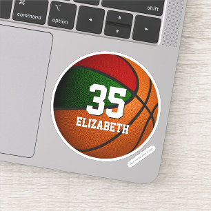 Red green team colours girls boys basketball