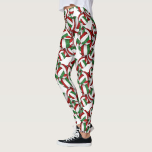 red green team colours spirit volleyballs pattern leggings