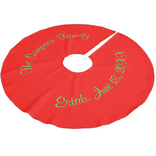 Red Green The Simpson (Name) Family Estab. (Date) Brushed Polyester Tree Skirt