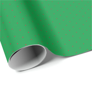 Red green tiny polka dots pattern gift Christmas Wrapping Paper