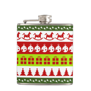 Red Green Ugly Christmas Sweater Festive Clipart Hip Flask