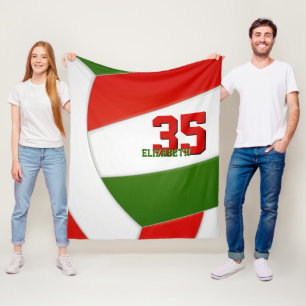red green volleyball team colours sports room fleece blanket