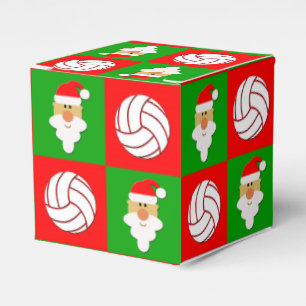 Red & Green Volleyballs & Santa Clause Christmas Favour Box
