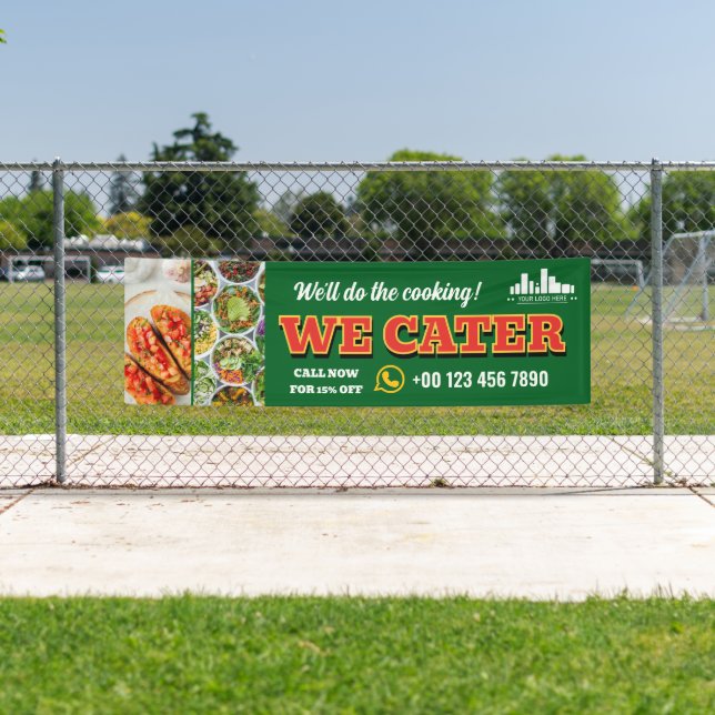 Red Green We Cater Catering Promo Logo Photo Banner (Insitu)