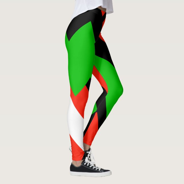 Red Green White Black Colour Block 4Josephine Leggings (Right)