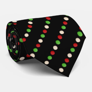 Red Green White Black Polka Dot Tie