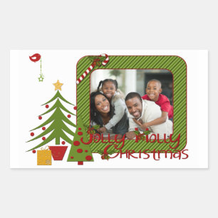 Red, Green, White Christmas Photo Sticker