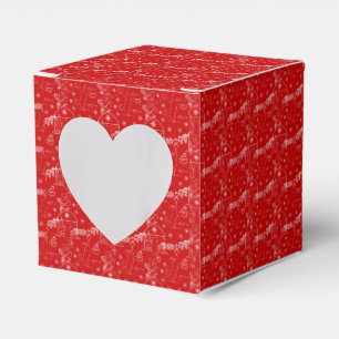 Red green & white Christmas winter cats Favour Box