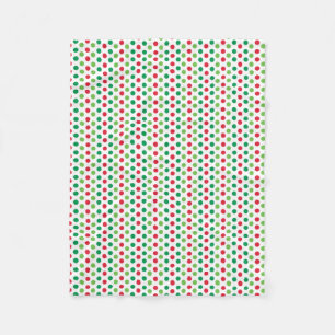 Red Green White Dot Christmas Fleece Blanket