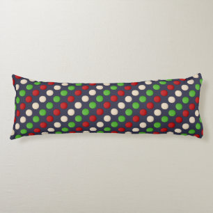 Red Green White Dots Body Cushion
