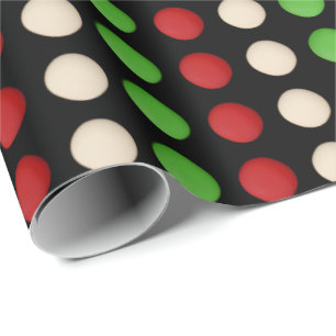 Red Green White Dots Wrapping Paper