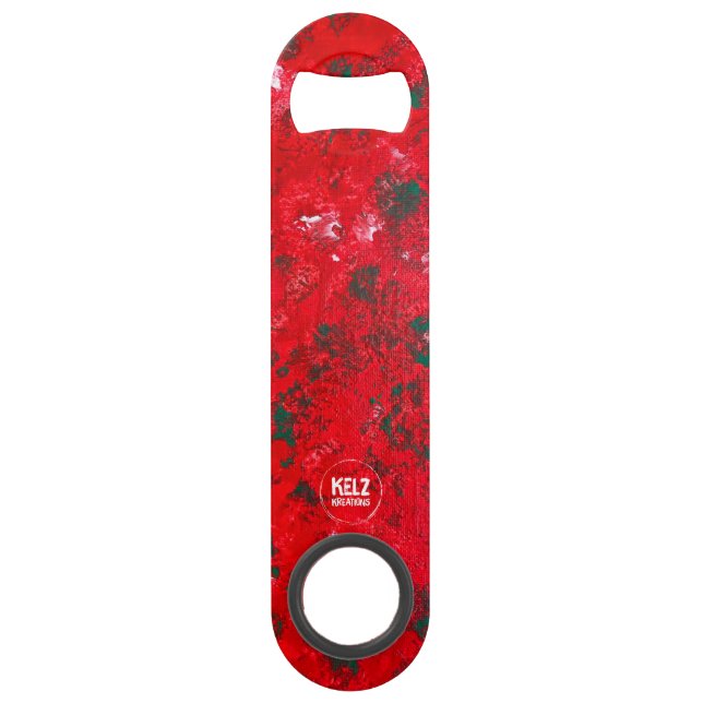 Red Green White Stainless Steel Bottle Opener (Front)