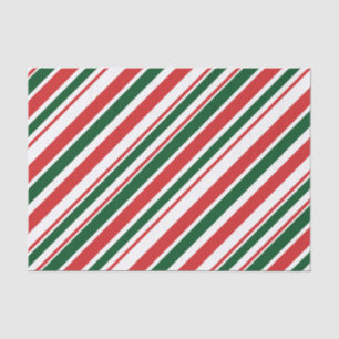 Red Green White Striped Tissue Paper