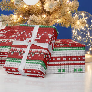 Red, Green, White Ugly Christmas Sweater Wrapping Paper