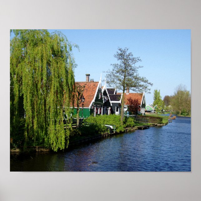 Red Green White Zaanse Schans Dutch Timber Houses Poster (Front)
