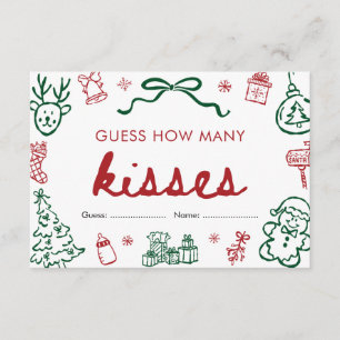 Red Green Winter Guess How Many Kisses Game Enclosure Card