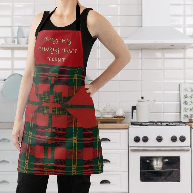 Red Green with Diamonds Plaid Apron (Creator Uploaded)