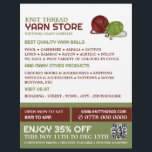 Red & Green Yarn, Knitting Store, Yarn Store Flyer<br><div class="desc">Red & Green Yarn,  Knitting Store,  Yarn Store Advertising Flyer by The Business Card Store.</div>