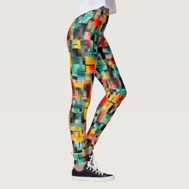 Red Green Yellow Black Leggings (Right)