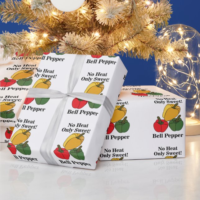 Red Green Yellow Capsicum Bell Pepper Funny Wrapping Paper (Holidays)