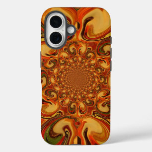 Red green yellow Cool Retro Vintage flowers design iPhone 16 Case