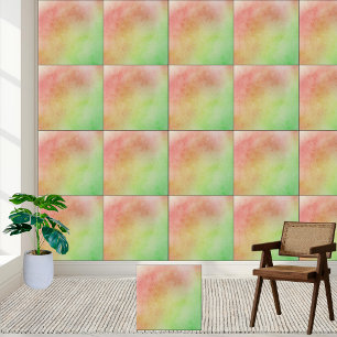 Red, Green & Yellow Gradient Watercolor Blend Tile