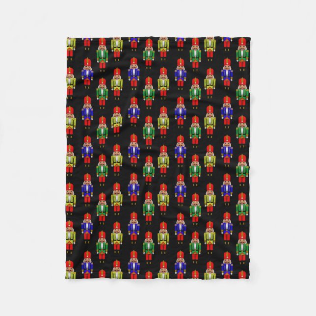 Red Green Yellow Nutcracker Tiled Pattern Fleece Blanket (Front)