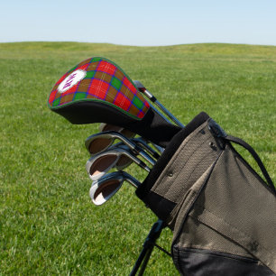 Red Green Yellow Purple Tartan Plaid Monogram Golf Head Cover