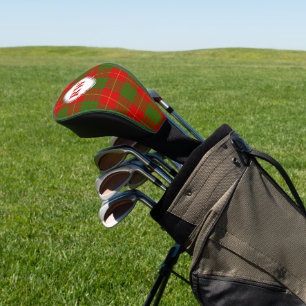 Red Green Yellow Tartan Plaid Monogram Golf Head Cover