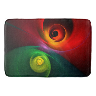 Red Green Yin Yang Modern Abstract Art Pattern #20 Bath Mat