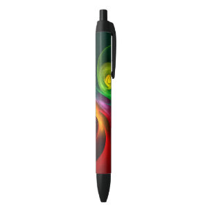 Red Green Yin Yang Modern Abstract Art Pattern #20 Black Ink Pen