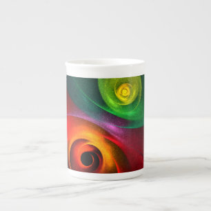 Red Green Yin Yang Modern Abstract Art Pattern #20 Bone China Mug