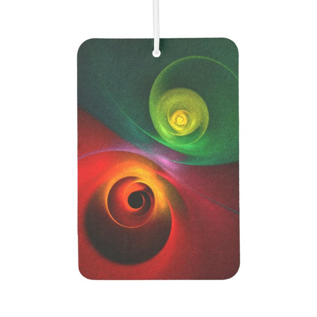Red Green Yin Yang Modern Abstract Art Pattern #20 Car Air Freshener (Front)