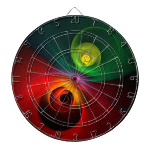 Red Green Yin Yang Modern Abstract Art Pattern #20 Dartboard