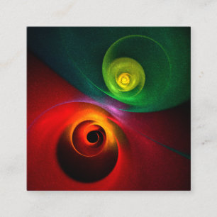 Red Green Yin Yang Modern Abstract Art Pattern #20 Enclosure Card