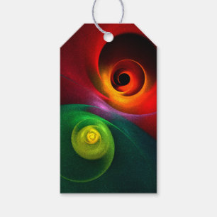 Red Green Yin Yang Modern Abstract Art Pattern #20 Gift Tags